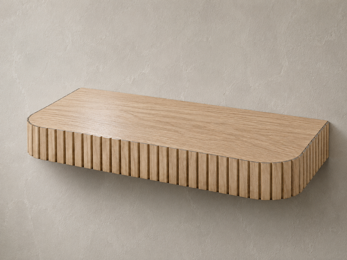 Rounded Fluted Floating Shelf