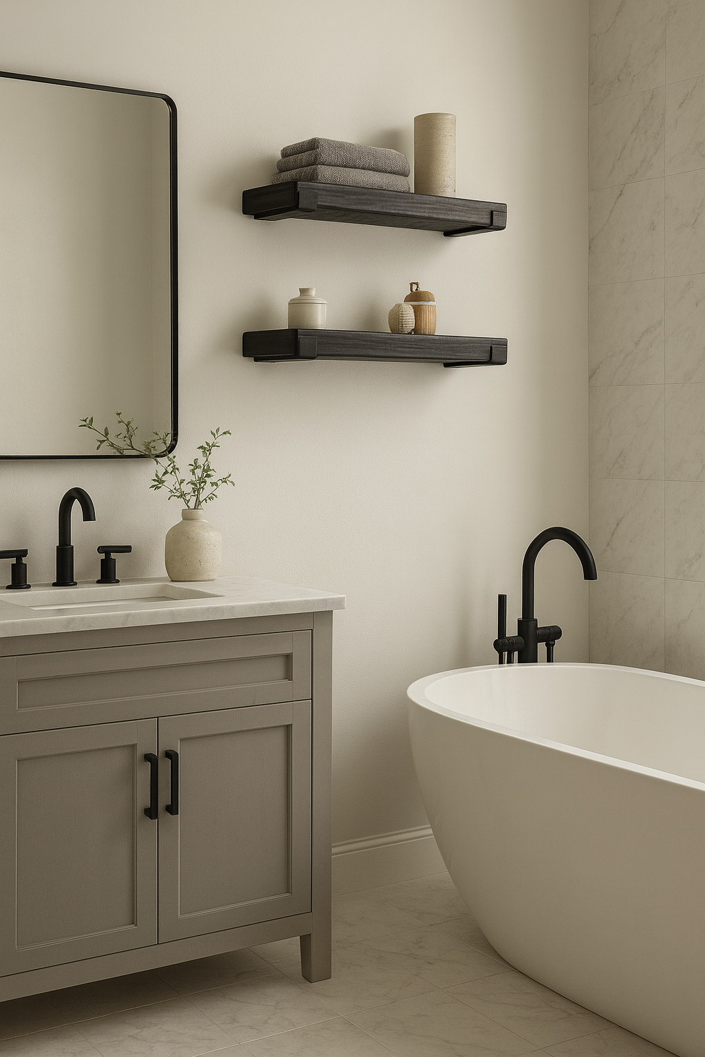 Floating Shelf with Industrial Metal Brackets