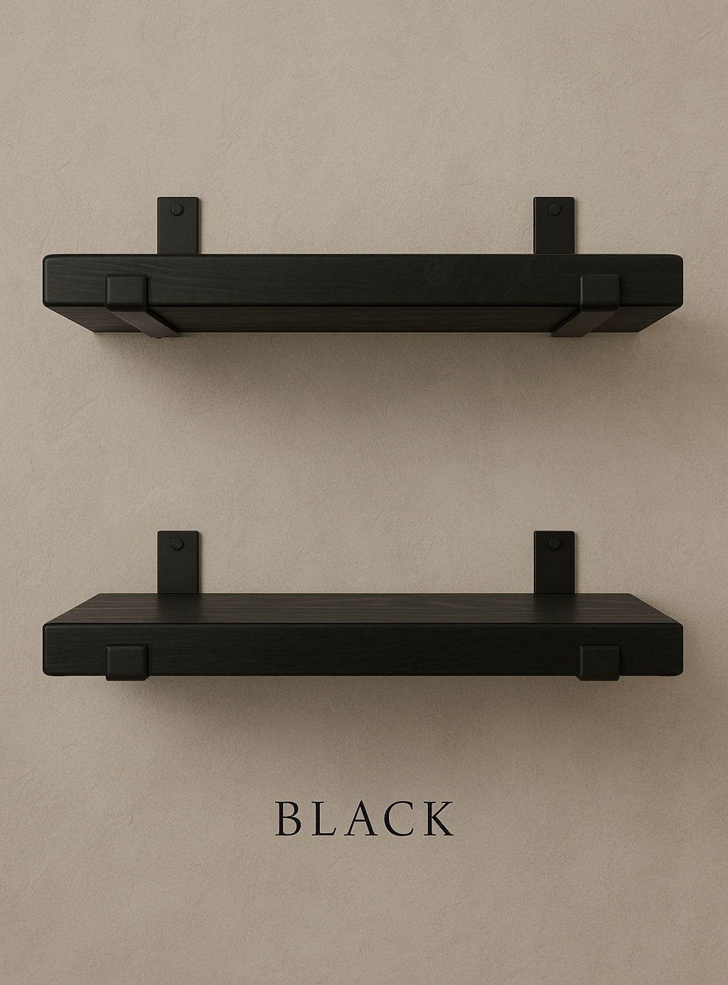 Floating Shelf with Industrial Metal Brackets