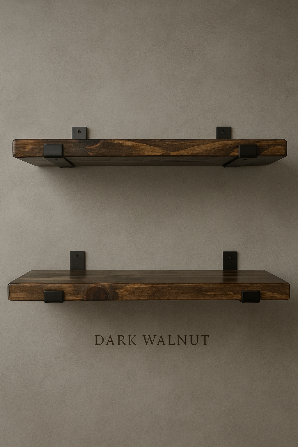 Floating Shelf with Industrial Metal Brackets