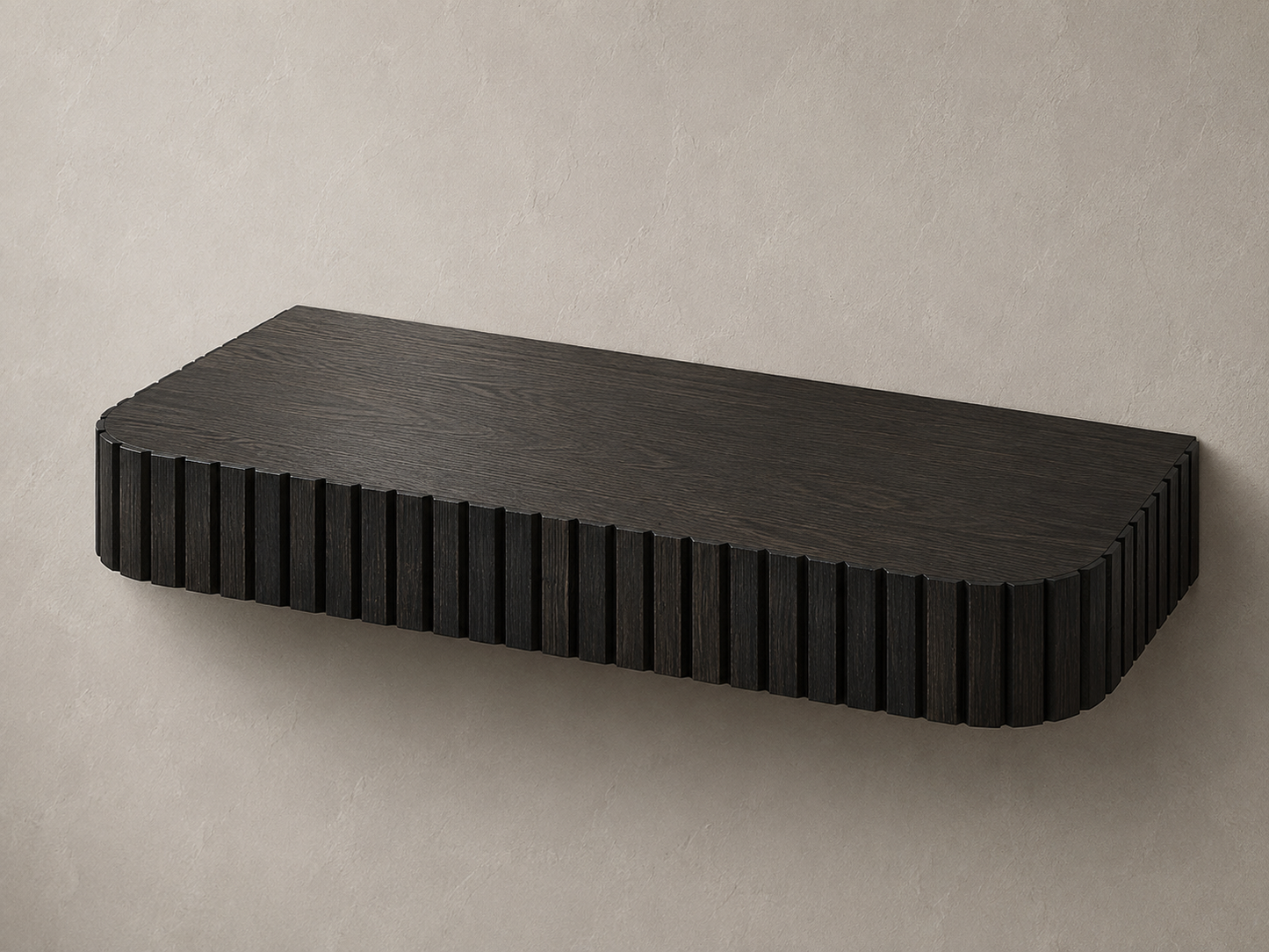Rounded Fluted Floating Shelf