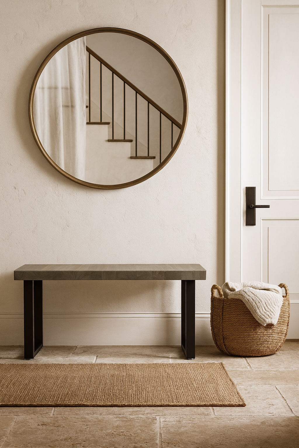 Solid Wood Entryway Bench