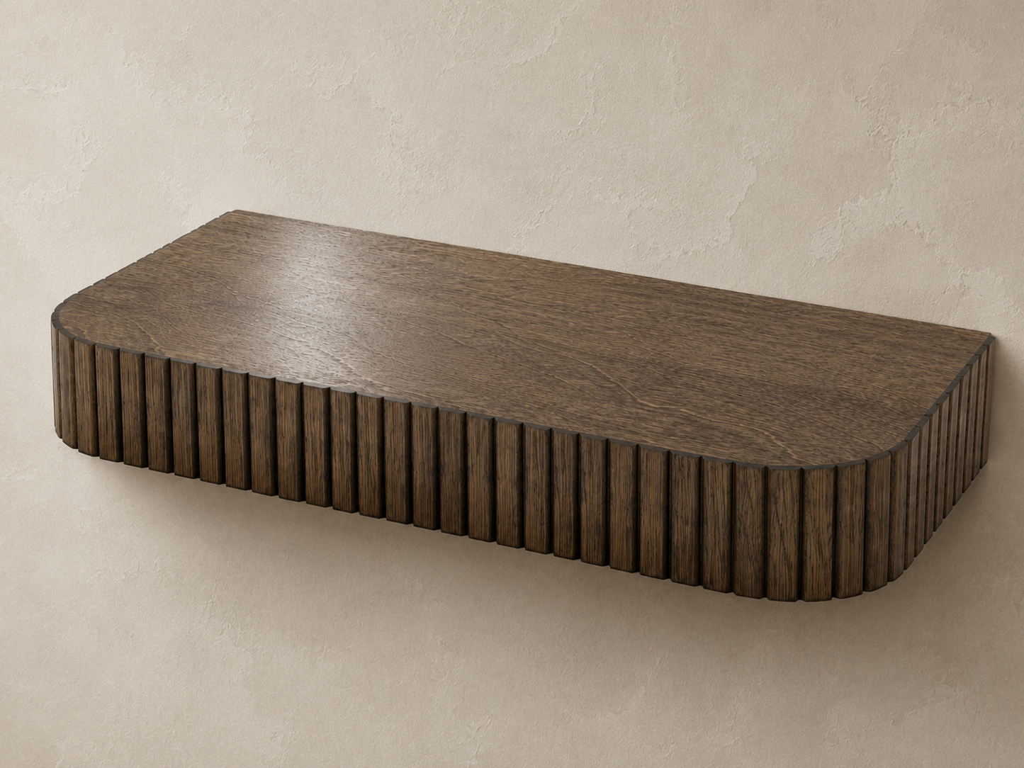 Rounded Fluted Floating Shelf