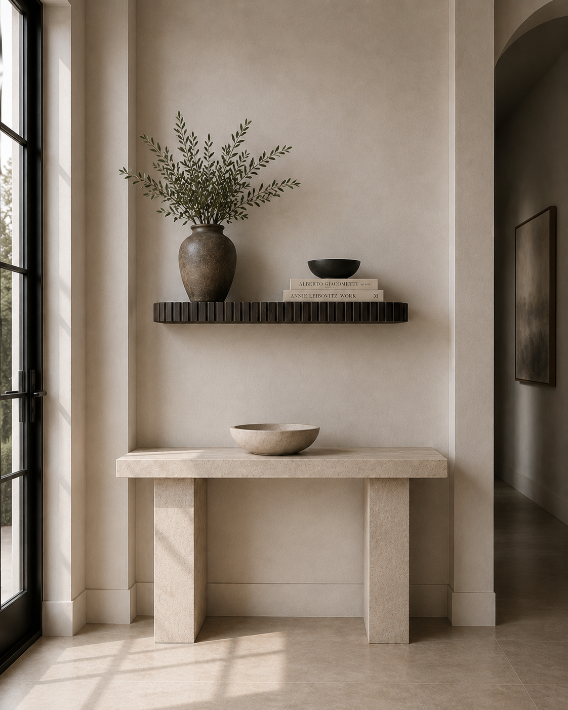 Rounded Fluted Floating Shelf