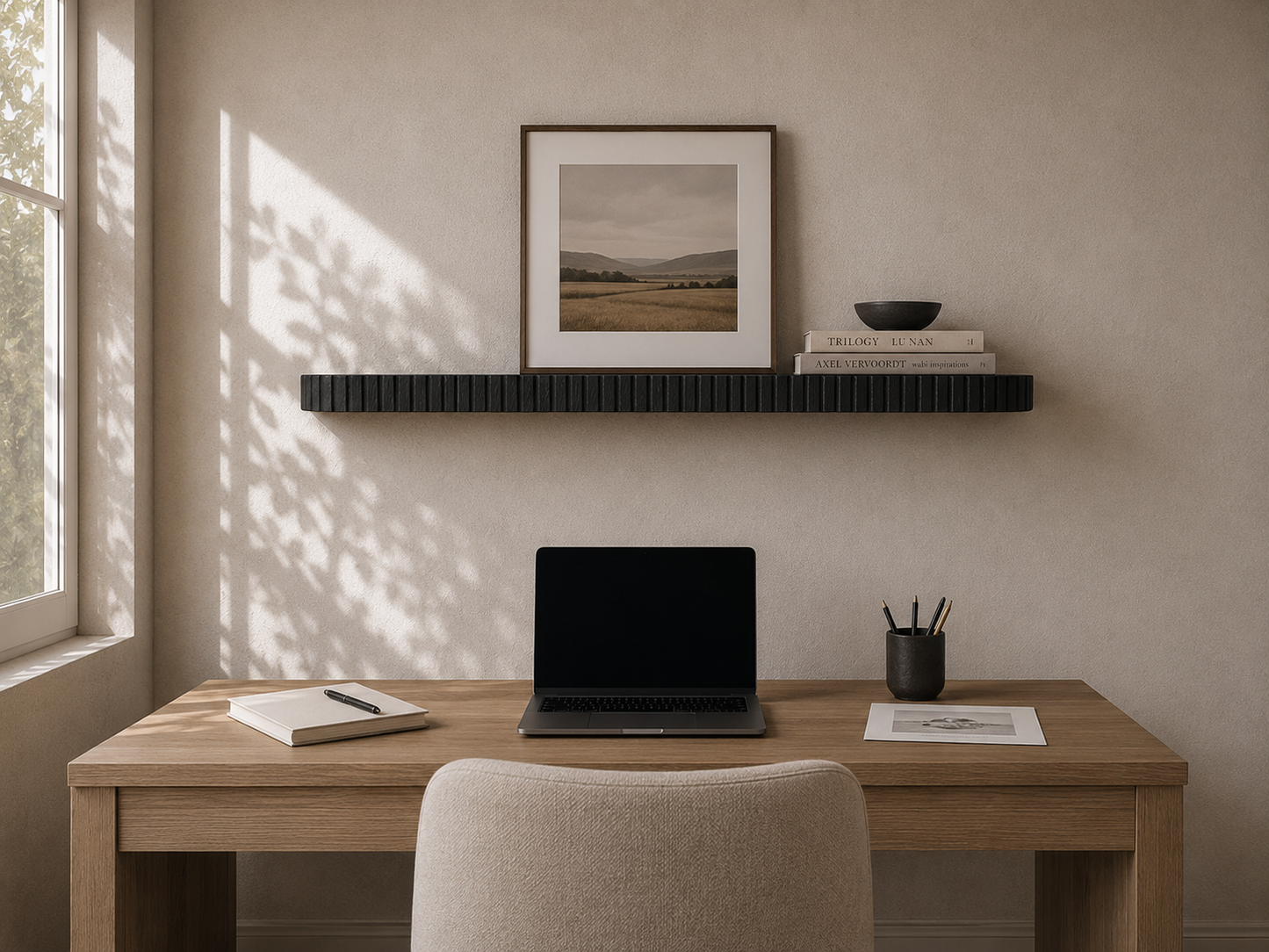 Rounded Fluted Floating Shelf