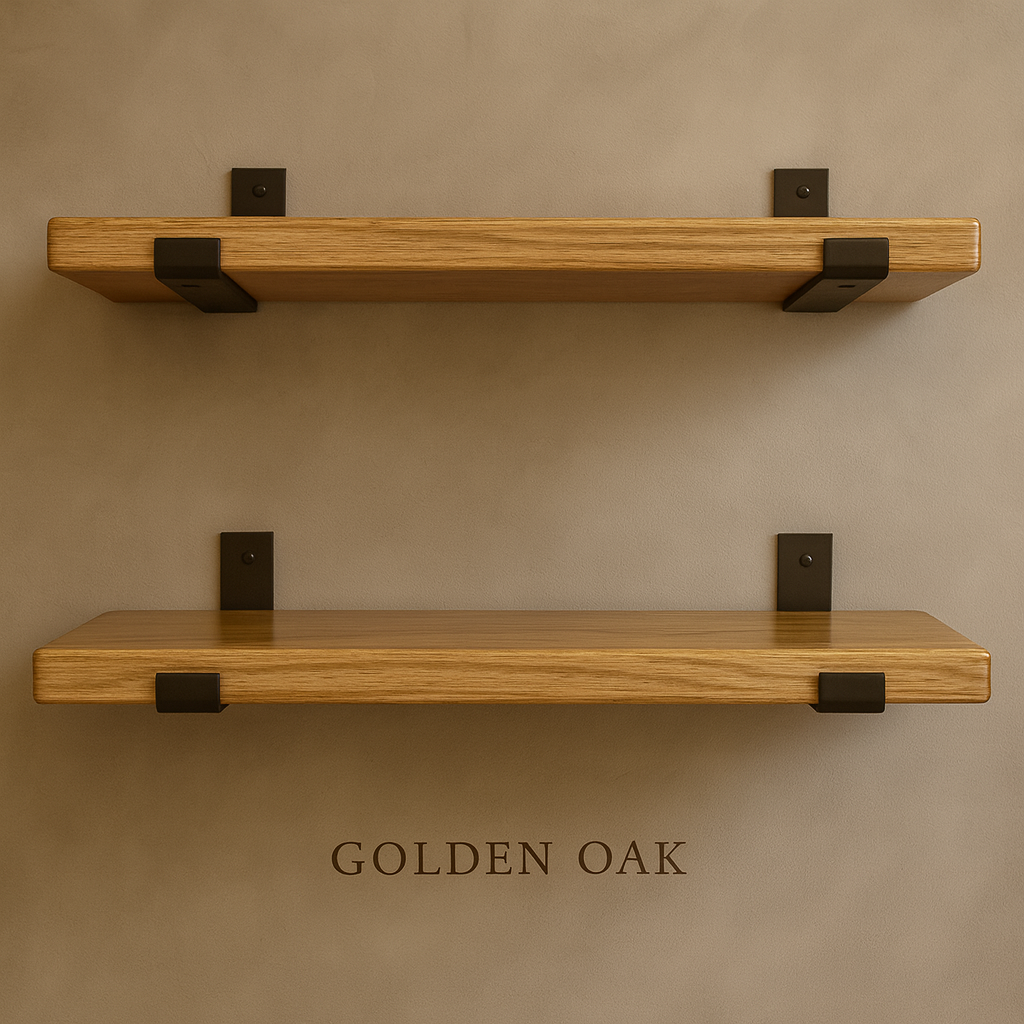 Floating Shelf with Industrial Metal Brackets