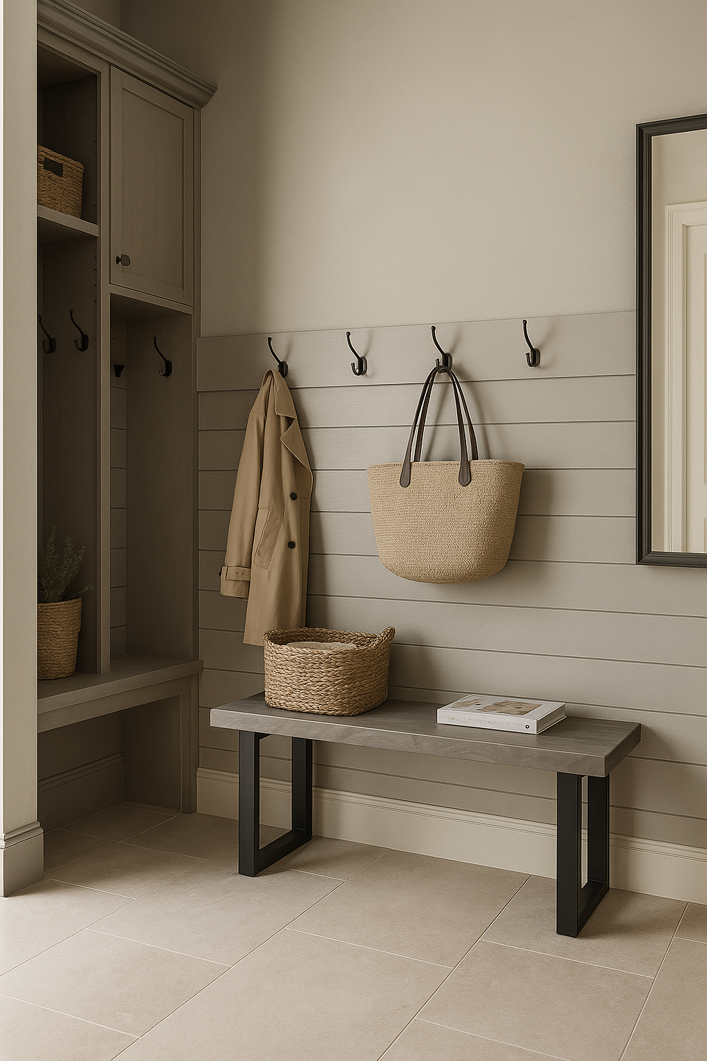 Solid Wood Entryway Bench