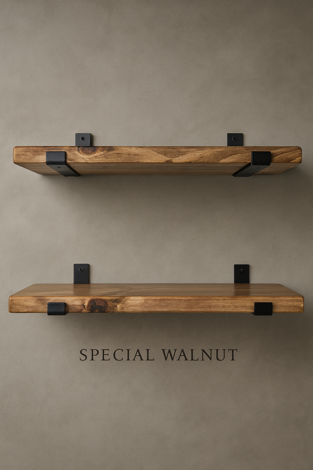 Floating Shelf with Industrial Metal Brackets