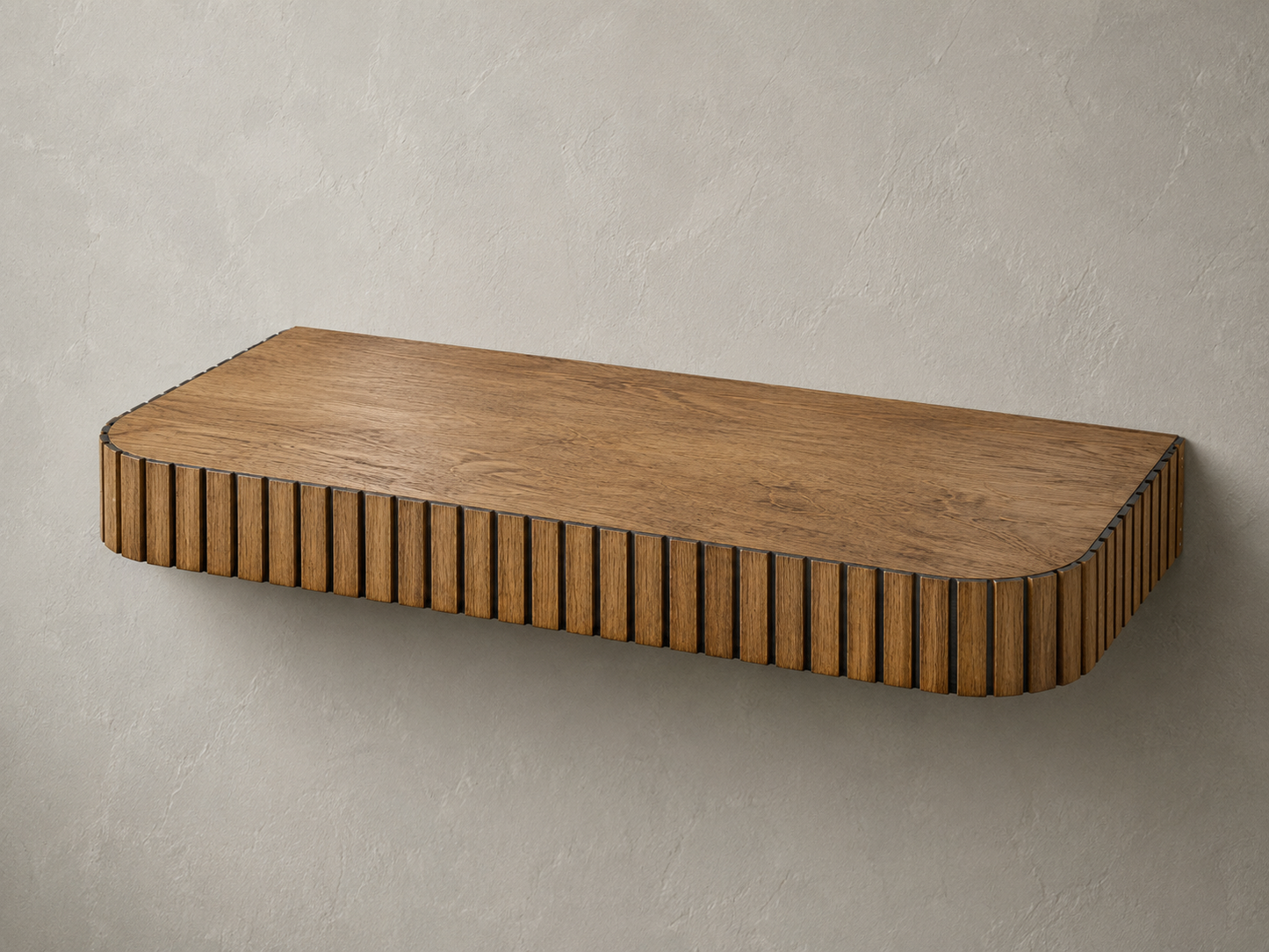 Rounded Fluted Floating Shelf